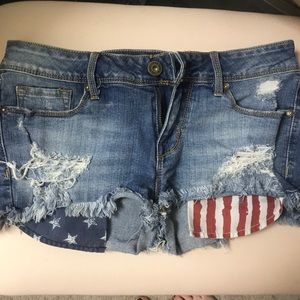 Jean shorts American flag